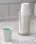 3 Oz White Paper Cups Set Of 600 For Espresso Tea Samples And Mouthwash Small Disposable Cups On Bathroom Counter