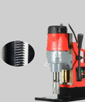 PortaBle AX16 Mag Drill Rig Machine Magnetic Drill Press For Steel Structure close-up of drill bit and motor details.