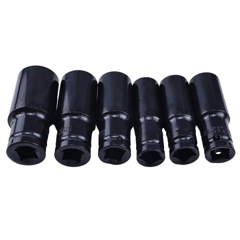 Half Inch Drive Harmonic Balancer Socket Set for crank bolts, beefy heavy duty impact sockets with enhanced torque, sizes 17-27mm