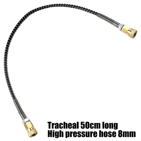 High Pressure Air Hose 50cm M10x1 Thread Fits Compressor Pump 63MPa Stainless Steel Braided Line With Quick Connect Female Port Rated Up To 9000 Psi Burst Strength Plus 4500 Psi Working Limit Ensures You Have A Gutsy Tool Built For The Grind, 50cm braided hose with quick connect fittings