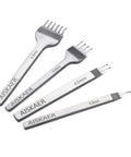 Leather Stitching Punch Set With Diamond Chisel Tools, White Steel Durability For Leather Craft DIY, Includes 1, 2, 4, 6 Prongs