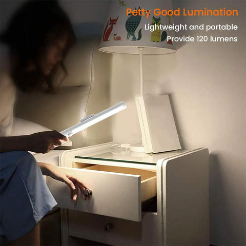 Person using Wireless Led Under Cabinet Lighting With Motion Sensor Battery Powered Closet Light 21 Led Bulbs Magnetic Stick On Night Light Bar