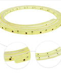 Nail Smooth Curves In Your Woodworking Projects With This Flexible Curve Router Guide Built Tough From Polyurethane And Equipped With Durable Brass Bushings Two Meters Long, showing bendable yellow strip with brass mounts.