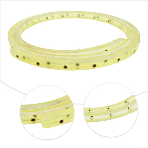 Nail Smooth Curves In Your Woodworking Projects With This Flexible Curve Router Guide Built Tough From Polyurethane And Equipped With Durable Brass Bushings Two Meters Long, showing bendable yellow strip with brass mounts.