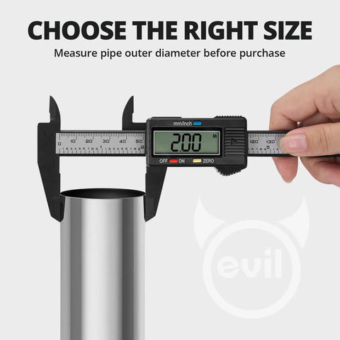 Digital caliper measuring 2.0 inch pipe for Two Inch Exhaust Clamp Butt Joint Band Sleeve Connector Stainless Steel