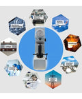 Built Like A Tank Rockwell Hardness Tester Machine Featuring Superficial Scales HRC HRA HRB And Solid Calibration Blocks For Heat Treated Steel And Soft Metals Up To 150 Kg in an industrial setting.