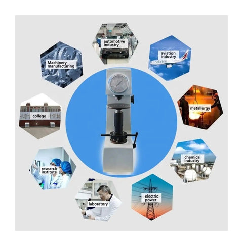 Top Shelf Rockwell Hardness Tester Benchtop Scale With HRC HRA HRB Scales 150 Kgf Max Load in industry applications.