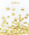 100 Pcs Mini Brass Hinges Set 10x8mm 180 Degree Hinges For Dollhouse Mini Furniture Boxes Jewelry Chests Cabinets Gold Tone DIY Hardware With Screws