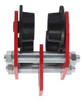 Front view of Heavy Duty Manual I Beam Trolley For 3 Ton Load, Adjustable Flange Width 3.54 To 4.13 Inches, for straight or curved I beams