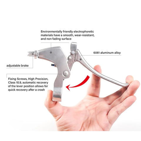 Aluminum Mountain Bike Brake Lever for 22mm Handlebar Diameter Dope 4-Finger Design With V-Brake Cantilever Compatibility