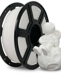 Matte White PLA Filament 1.75mm 1kg Spool For 3D Printing next to astronaut model, smooth matte finish, suitable for most FDM printers.