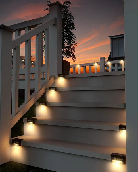 16 Pack Solar Step Lights Waterproof LED Fence Lights For Decks And Stairs Railing Outdoor Lighting All Night On