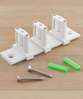 Sliding Barn Door Floor Guide For Double Bypass Doors With Adjustable Three Roller System Easy Install Bottom Guide In White Finish