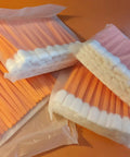 Top Shelf Lint Free Foam Swabs For Nitty Gritty Electronics Camera Lenses Vents And Printer Heads 200 Piece Orange Pack in clear bags.
