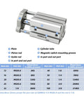 Rock Solid Compact Guide Rod Pneumatic Cylinder Zero Drama Smooth Gliding Air Actuator with label details and specifications.