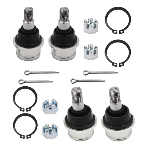 ATV Beefy Heavy Duty Ball Joint Kit Set Of 4 For Rancher 350 TRX350TM 420 TRX420FE And 400 Models Upper And Lower Joints Replaces OEM 51375-HP5-601 And 51355-HP5-601, four ball joints with boots and hardware