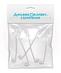 Dead Simple 3.5 Inch Clear Valance Clips For Window Shades 5 Pack Universal Mount Brackets tough plastic hardware in packaging.