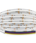 Coiled 24V DC Color Changing RGBCCT Dotless COB LED Strip Lights DIY Friendly High Density 4200 LEDs RGBWW From Warm White To Daylight Dimmable IP20 Non Waterproof FCOB 24V RGBCCT