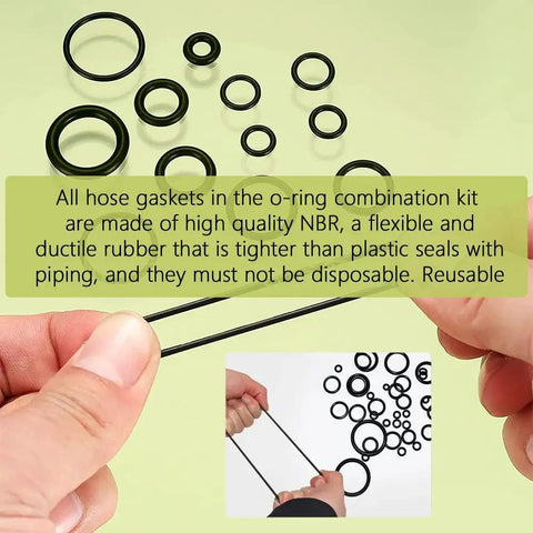 300 Piece O Ring Kit With 18 Size Rubber Gasket Washers For Auto Repair And Air Or Gas Lines O Rings And Seals Set displayed