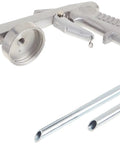 Top Shelf Air Undercoat Spray Gun For Trucks And Cars Kicks Rust To The Curb with dual spray tubes and a metallic finish.