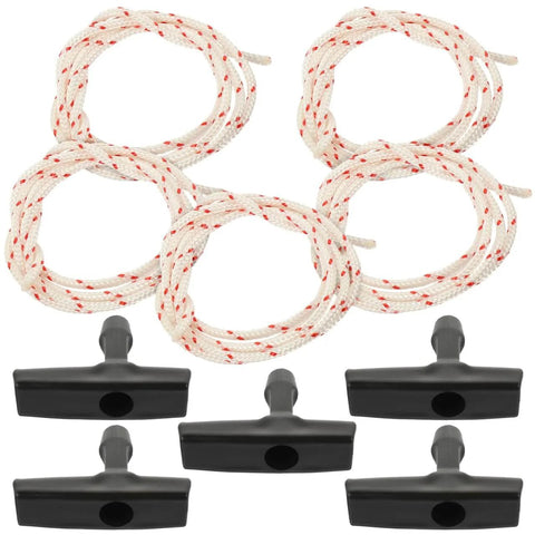 Multiple sets of Garage Door Pull Rope With Handle Replacement 39 Inch Long for emergency release, featuring durable rope and ergonomic plastic handles.