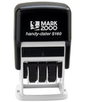 Smooth Operator Self Inking Date Rubber Stamp With Received Phrase And Dual Blue Red Ink Cartridges Easy Swap Design For Office Desk Workhorse Built Different Heavy Duty 12 Year Rolling Band detailed view of the handy-dater S160 stamp