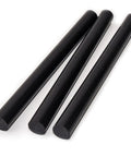 Three Pack Round Acetal Copolymer Rods 1 Inch Diameter 12 Inch Length Black For DIY Projects Non Marring Fixtures Electrical Insulation And Mechanical Projects POM C Rods With Low Friction And High Dimensional Stability, three black rods on white