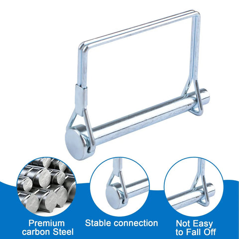Top Shelf Heavy Duty Carbon Steel Square Wire Lock Pins With Durable Spring Clips, 20 Pack Quick Release Safety Coupler And Cotter Pins Job Site Tough For Tractor Farm Rig And Trailer Hitch