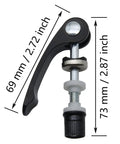 Two Pack M6 X 65 Bike Seat Clamp Aluminum Alloy Quick Release Binder Bolt For Seat Post dimensions and structure