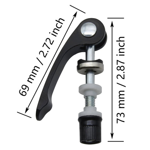Two Pack M6 X 65 Bike Seat Clamp Aluminum Alloy Quick Release Binder Bolt For Seat Post dimensions and structure