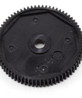 Top Notch Brushless RC Spur Gear 48P 72T Replacement for 1 10 Scale Vehicles, high quality black alloy gear, model 9649, front view