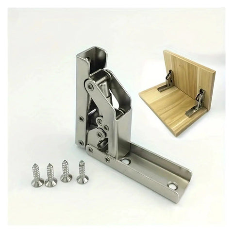 Hidden Steel Cabinet Hinges With 90 Degree And 180 Degree Folding No Slot Flush Mount Sleek Silvery Finish shown with screws