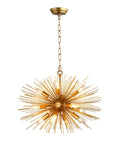 Brass Plated Sputnik Satellite Starburst Chandelier 12 Light 24 Inch Wide Modern Pendant Lighting With 51 Inch Adjustable Chain Requires 12 E12 Bulbs Not Included Minimal Assembly And Professional Install Recommended