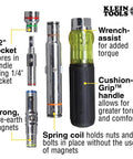 Magnetic 7 In 1 Nut Driver With Cushy Grip One Hand Drive Seven Sizes In One Tool SAE Hex Sizes One Quarter To Nine Sixteenths Inch