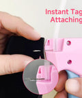 No Sew Stitch Gun for Clothes with 2000 Fasteners and 6 Needles to Fix Broken Hems and Straps on the Fly and Save Your Threads All Day Long without any Messy Needle Work Gonna Drive You Crazy using an instant tag attachment.