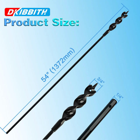 Pro Grade Flexible Installer Drill Bit 54 Inch, 3/4 Inch Auger showing size and dimensions