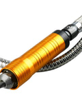 Close-up of the tool head of the Badass 780W Flexible Shaft Hanging Grinder With Integrated Foot Pedal 25000 RPM Variable Speed.