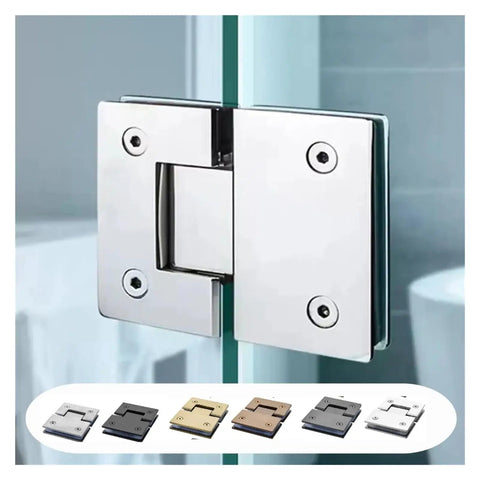 Beast Mode 180 Degree Hella Heavy Duty Shower Screen Hinges Premium Metal Glass Bracket And Clamp For Bathroom Door Replacement with chrome finish.