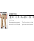 Size chart for Mens Big And Tall Straight Leg Work Pants Built Tough Poly Cotton Uniform Trousers For Construction And Industrial Sites Wrinkle Resistant All Day Comfy Khaki.
