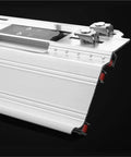 Straight Up Heavy Duty Chamfer Frame Miter Saw Jig For 45 Degree Ceramic Tile Trimming Displaying aluminum guide rail with locking mechanisms.