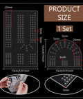 Top Shelf 3 Track Cribbage Board Templates Cut From Crystal Clear Acrylic Router Jig with precise hole placements and dimensions.