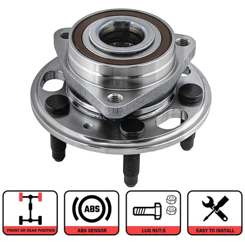 Front or Rear Wheel Hub Bearing Assembly with ABS 5 Lug fits Malibu 2013 2015 Impala Equinox Terrain visible from top view