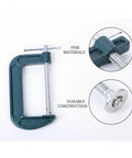 Heavy Duty Green Ductile Iron C Clamp For Secure Workholding And Tight Gluing Tasks With Smooth Screw Mechanism, detailed view.