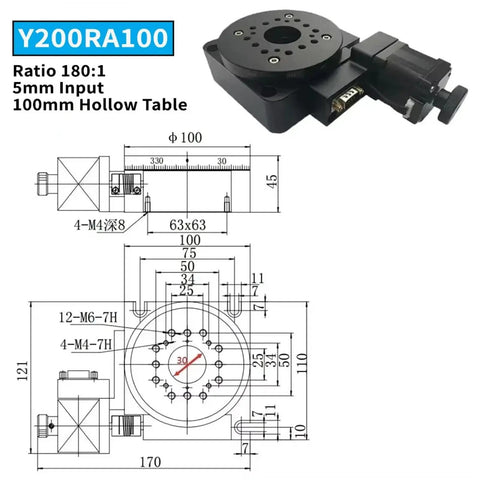 High Precision Electric Rotary Table Delivering Smooth Three Sixty Rotation And Slick Sixty Millimeter Indexing Plate for 100mm Hollow Table design.