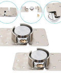 Two Pack Beefy Shackle Padlocks For Garage And Shed Doors With Keys Heavy Duty Chrome Plated Steel Lock Anti Cut Anti Saw