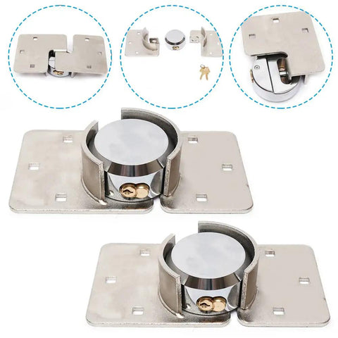 Two Pack Beefy Shackle Padlocks For Garage And Shed Doors With Keys Heavy Duty Chrome Plated Steel Lock Anti Cut Anti Saw