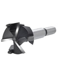 Top Shelf 35mm Carbide Forstner Drill Bit With Triple Flute Design for precise hardwood and softwood boring in professional woodworking.