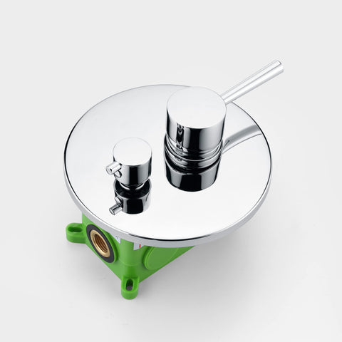 Chrome rough-in valve for All-In-One Rain Shower System For Bathroom, Wall Mounted Shower Faucet Kit With 8-Inch Rain Head.