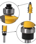 Top Mounted Ball Bearing Router Bit Guide Kit For Woodworking Mills Includes Screws And Wrench With Three Sixteenth Inch Inner Diameter And Three Eighth Inch Outer Diameter Bearings Replacement Accessory For Router Bits, detailed close-up view
