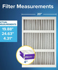 MERV 12 Pleated Air Filter 20x25x4 2 Pack MPR 1550 Allergy Friendly For Your Home HVAC Fits Honeywell And Aprilaire SpaceGard